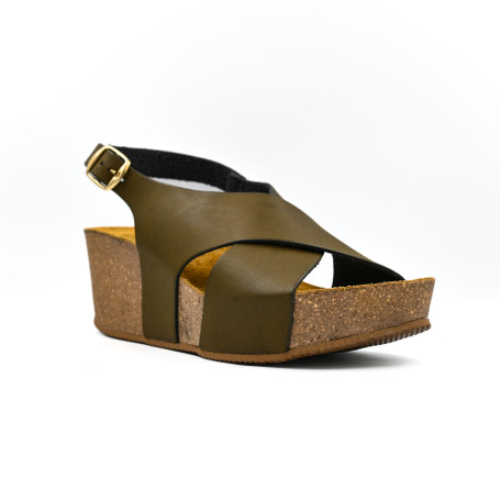 Emanuele 0723 women's comfort platforms olive green