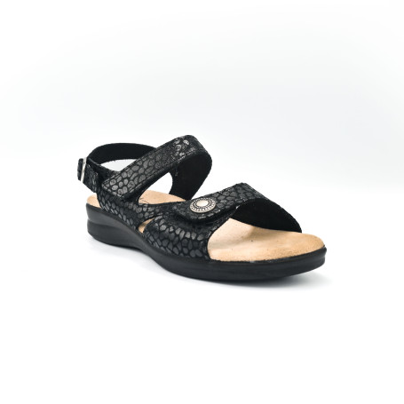 Γυναικείο ανατομικό σανδάλι Emanuele 802017 μαύρο