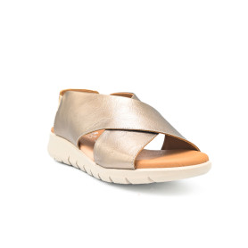Valeria's 1023 Taupe women's comfort sandals gold