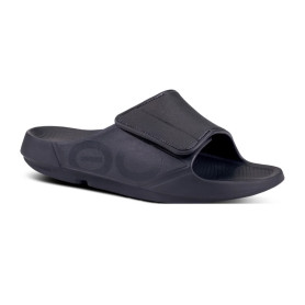Oofos 1550 unisex comfort slippers black