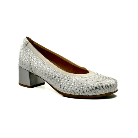 Pitillos 10460 women's comfort heels silver