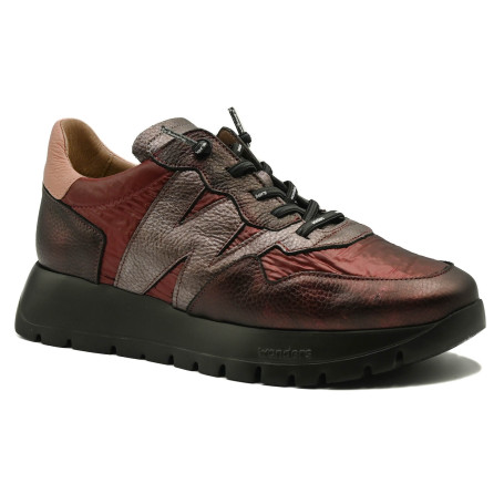 Wonders A-2491 women's comfort sneakers burgundy