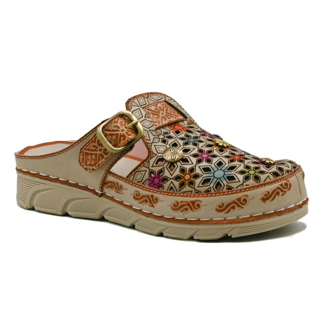 Laura Vita 7643 women's clogs camel