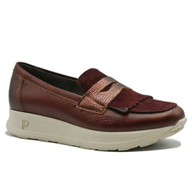 Pitillos 11602 women's comfort moccasins burgundy